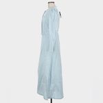 Tuckernuck Sea Stripe Catherine Maxi Dress Slate Blue Medium Belted Long Sleeve Photo 5