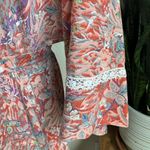 Vintage‎ Woodland Puff Sleeve Maxi Dress Mushrooms Squirrel Foxes 70s medium Pink Photo 10