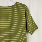 J.Jill | Luxe Supima Olive Green White Stripe Short Sleeve Tee Womens M Petite Size undefined Photo 1