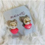 Kitty / cat super cute pink statement earrings Pink Photo 2