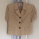 Buttons Tan blazer with tortoise  Photo 0