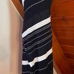 Anthropologie Midi Knit Dress Wrap Style Mock Neck Striped Sweater Dress sz M Photo 0