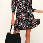 Lulus Such a Beauty Black Floral Button-Up Dress Photo 0