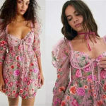 For Love & Lemons NWT Tayla Ruffle Corset Embroidered Puff Sleeve Dress Size XS Photo 15