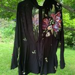 Free People  Black Dress with Flowers open Back M Photo 3