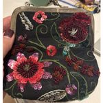 Sudha Vintage Hand Beaded Mini Handbag Purse Red Black Photo 0