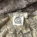 Very Moda Long Duster Cream Lace Embellished S/M Medium Gold Photo 3