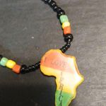 Multicolor I Love Africa Beaded Necklace Yellow Photo 5