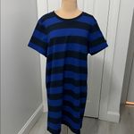 Banana Republic  Factory Striped Tee Shirt Dress Blue Black Photo 1
