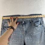 Old Navy Sz 16 Boyfriend Straight Jeans Mid Rise Bleach Spots Light Wash Stretch Photo 12