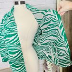 Boutique White & Green Zebra Shacket Photo 6