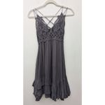 Free People  Women's Dress Adella Slip Mini Charcoal Gray Lace Feminine Size XS Photo 1