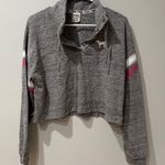 PINK - Victoria's Secret Grey Long Sleeve Cropped Sweater Photo 0