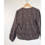 Madewell  Womens Top Brown Floral Ditsy V Neck Long Sleeve Blouse Boho Small Photo 8