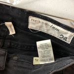 Rag and Bone  Black Night Cotton Blend Raw Hem Distressed Skinny Legging Jeans 24 Photo 2