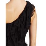 New AMUR Harlow Maxi Dress in Black Silk Sheer Formal One Shoulder Gown Size 4 Photo 12