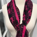 Black and Pink Scarf with Elephants Photo 5