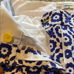 Boden Womens Richmond Pants US 6 LONG Greek Blue White Geo Floral Photo 6