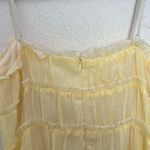 Billy J Halo Maxi Dress Lemon Yellow Polyester Ruffle Tiered Spaghetti Strap Size 6 Photo 9