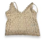 H&M 5/$35 Womens Crop Top Sz XS Light Beige Lace Camisole V Neck Cropped Photo 1