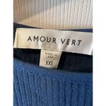 Amour Vert Women’s Morgan Ribbed Peplum Top Size XXS Azure Blue Modal Photo 3