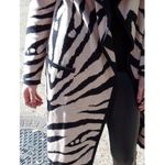 New York And Company Beige Black Zebra Print Long Cardigan Knit Jacket Photo 4