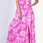 Japna  Pink Tie Dye Strapless Sun Dress Large EUC Photo 0