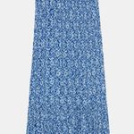 ZARA NWT High Waisted Floral Print Blue Midi Skirt Photo 2