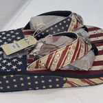 Montana West  Wedge American Flag Rhinestone Women’s Patriotic Flip Flops Size 10 Photo 0