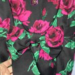 Forever 21 Floral Cocktail Dress W/Sequin Trim & Pockets & Adorable Bow Front Medium Photo 4