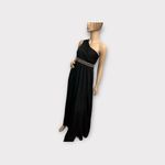 ASOS Maternity Black One Shoulder Maxi Dress Sz 4 Beaded Waist Photo 5