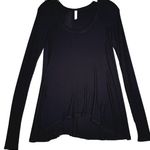 Free People Shirt Women XS Black Ribbed Swing Top T-Shirt Casual Neutral Minimal Photo 0