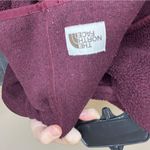 The North Face  Burgundy Fleece Jacket hooded wrap front coat womens large button Photo 4