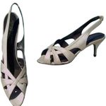 Donald Pliner Silver Slingback Metallic Leather Shoe Sandal Strappy $345 NIB Size 7 Photo 1