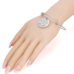 STRONG ENOUGH Bracelet Stainless Steel Silver Expanding Bangle NEW Inspirational Photo 1