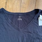 Aerie  Distressed Faded Black V-Neck Boyfriend T-Shirt Small NWT Photo 3