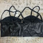 Boutique Black pleather crop top Photo 1