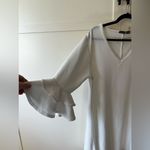 Boohoo  Women’s White Dress Size‎ US 18 With Ruffle Sleeves Photo 1