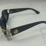 Versace Gianni Black Rectangle Sunglasses with Gold Medusa Detail Photo 9