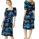 Ann Taylor  Floral Toile Square Neck Shift Dress, Night Sky, Women's, Siz… Photo 1