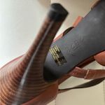 BCBG leather‎ heeled sandals. Size 9.5. 4” heels. Silver Photo 6