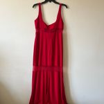Mac Duggal  Sheer Mesh Panel Sheer Detail Column Gown size 12 red UB Photo 8