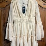 Missy Ord Beige Chiffon Mini Dress Photo 0