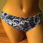Ralph Lauren NWT Lauren Hipster Bikini Bottoms Size 10 Blue & White Photo 0