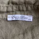 Elena Baldi 100% Linen Collared Button Shirt Dress With Pockets Olive Green Size XS Photo 5