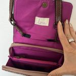 Lina Floral Crossbody Bag Wallet Brown Purple Adjustable Strap Small Photo 2