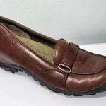 Merrell Plaza Glide Wedges Shoes 8 Saddle Brown Leather Driving Loafers Slip On Photo 3