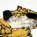 ZARA Womens XS Mini Bodycon Floral Paisley Dress Bell Sleeve Cutout Multicolor Photo 13