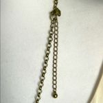Chico's Chico’s Vintage Green Black Stone Cross Pendant Gold Tone Long Chain Necklace Photo 4