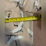 ZARA  Basic Collection Size M Bird Print Shirt Blouse Top Petal Back Hi-Lo Photo 4